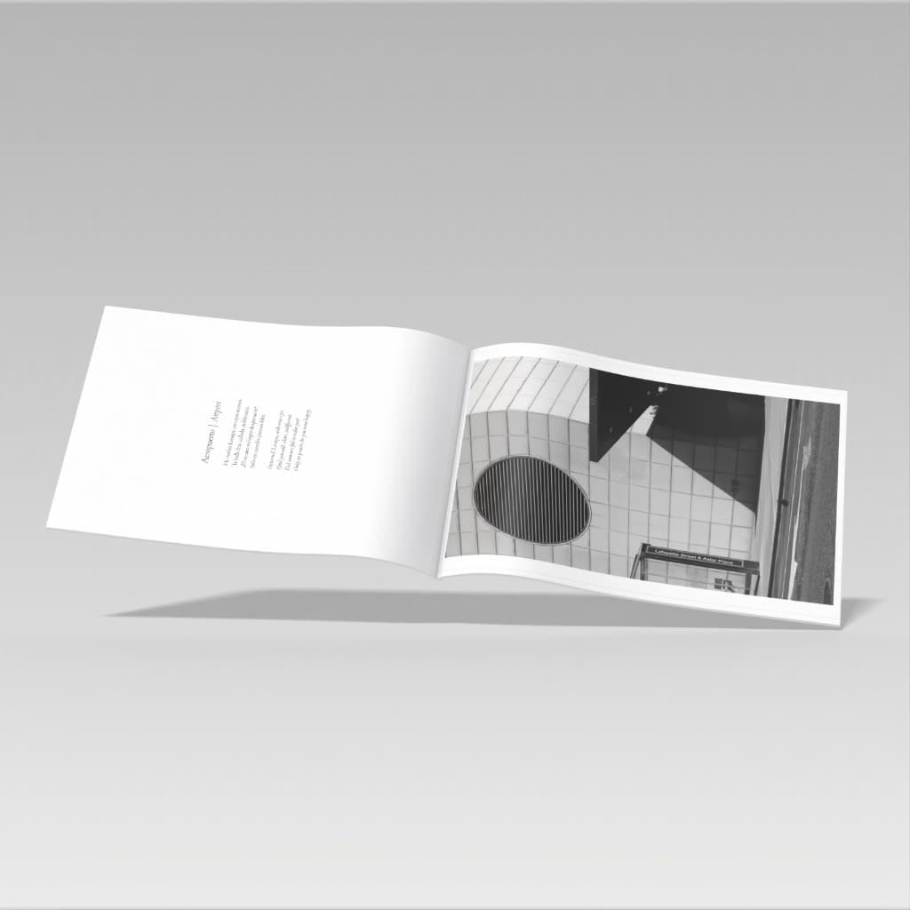 Open-book mockup with the "Aeropuerto | Airport" spread and Lafayette Street photographic plate.